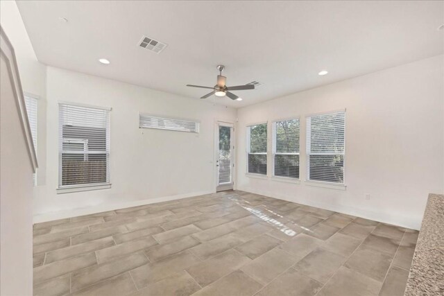 8922 Menchaca Rd Unit 906, Austin, TX 78748 - spare room featuring a ceiling fan, recessed lighting, and light tile patterned floors