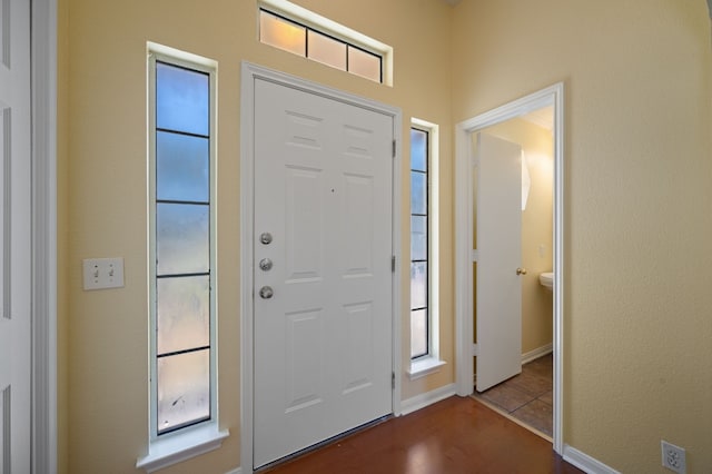 entryway featuring hardwood / wood-style flooring