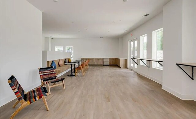 misc room featuring a healthy amount of sunlight and light hardwood / wood-style flooring