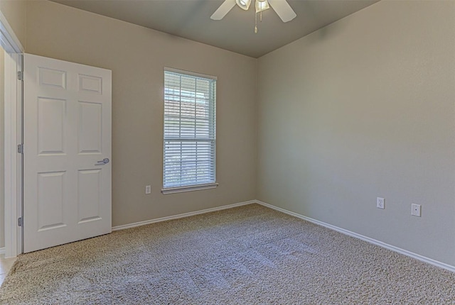 401 Bonham Loop, Georgetown, TX 78633 - spare room featuring a wealth of natural light, ceiling fan, baseboards, and light colored carpet