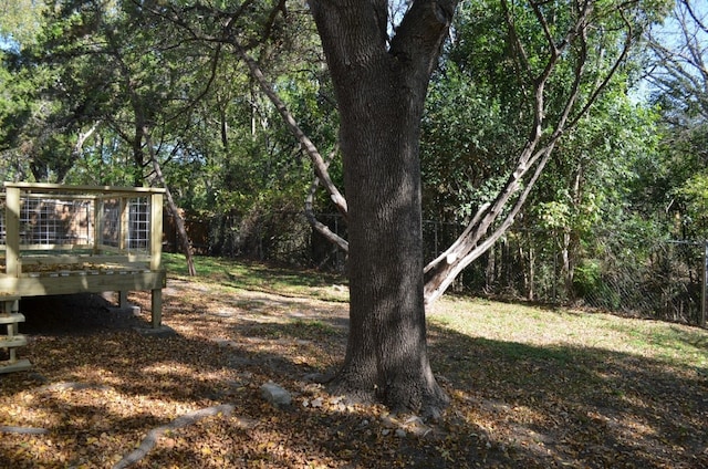 view of yard with a deck