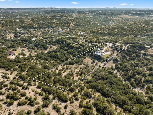 21200 Bertram Ln, Spicewood, TX 78669 - aerial view of property and surrounding area featuring property boundaries highlighted