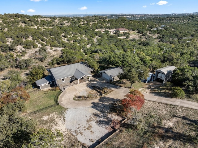 21200 Bertram Ln, Spicewood, TX 78669 - view from above of property featuring a heavily wooded area