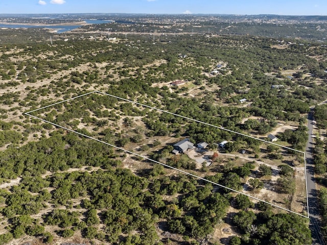 21200 Bertram Ln, Spicewood, TX 78669 - aerial overview of property's location featuring property parcel outlined