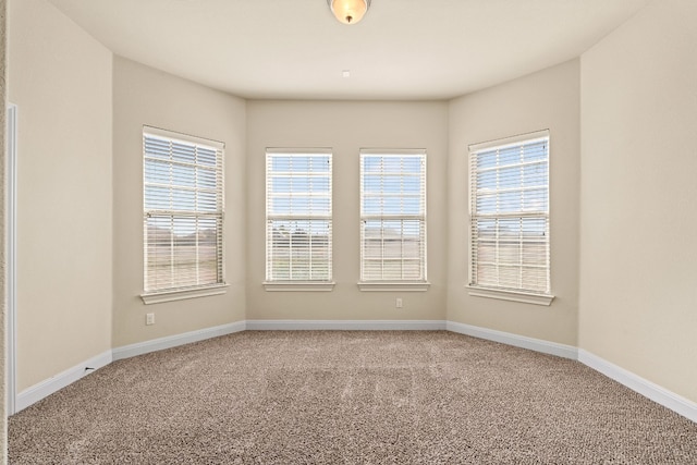 carpeted spare room featuring a healthy amount of sunlight