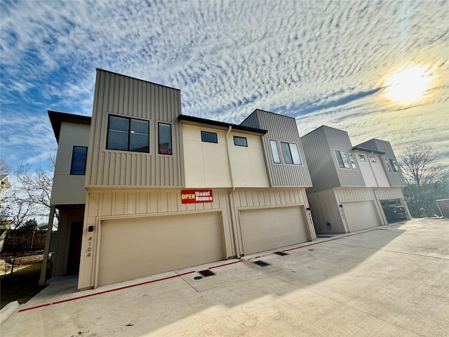 view of property featuring a garage