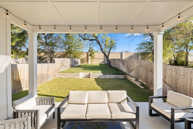 view of patio with an outdoor hangout area