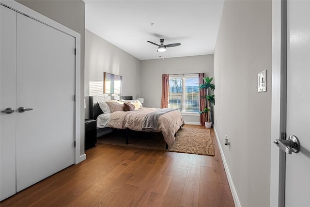 2505 Thornton Rd Unit 1112, Austin, TX 78704 - bedroom featuring hardwood / wood-style floors and a ceiling fan