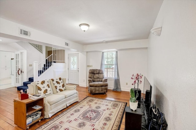 living room featuring wood-type flooring