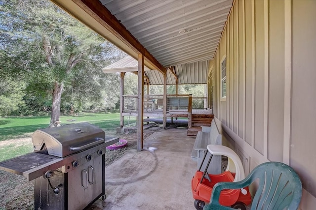 view of patio featuring area for grilling