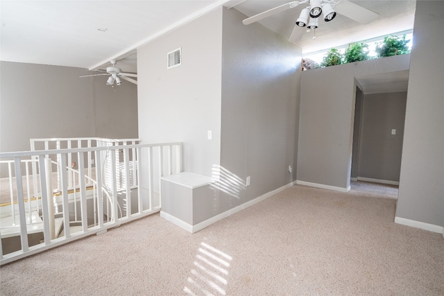 hallway with carpet flooring