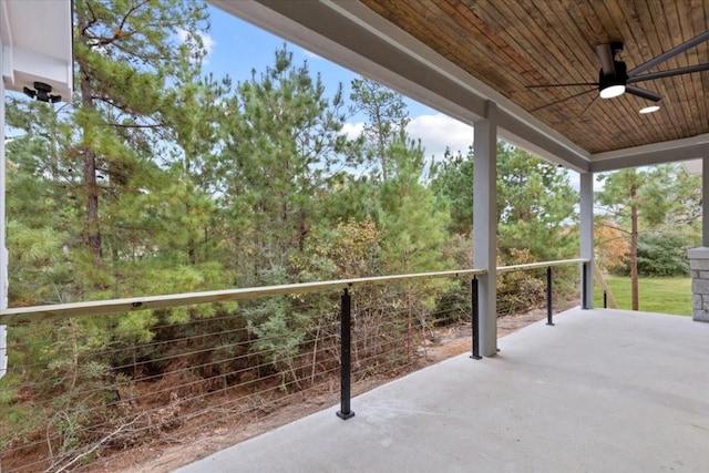 view of patio / terrace featuring ceiling fan