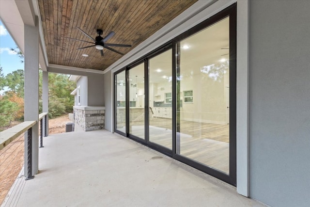 view of patio / terrace with ceiling fan