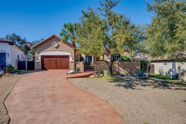 view of front of house with a garage