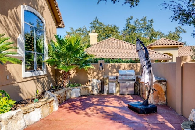 view of patio / terrace with a grill