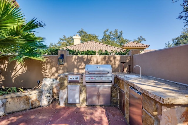 view of patio featuring area for grilling