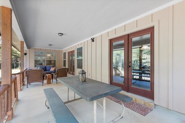 133 Blue Jack Oak Ln, Bastrop, TX 78602 - view of patio featuring french doors and an outdoor hangout area