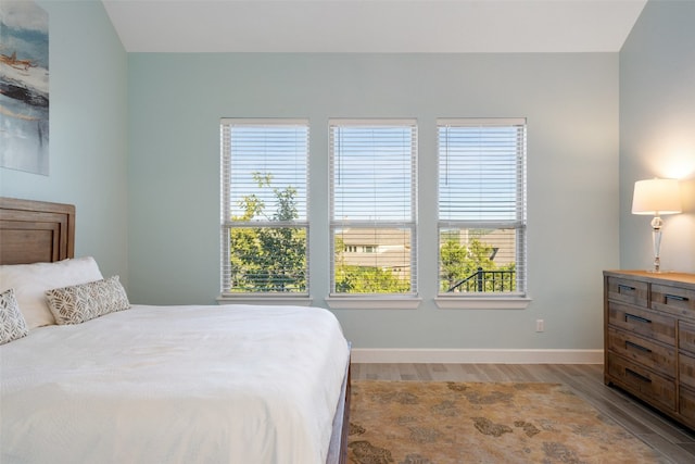 bedroom with light hardwood / wood-style flooring