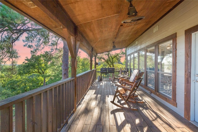 view of deck at dusk