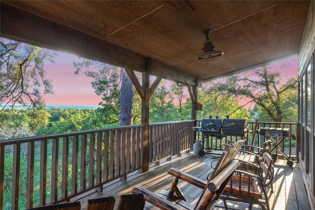 view of deck at dusk