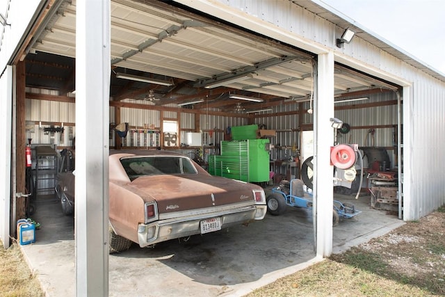 view of garage