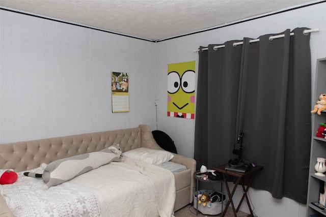 bedroom with a textured ceiling