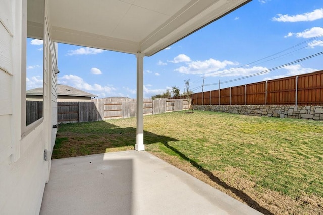 view of yard with a patio