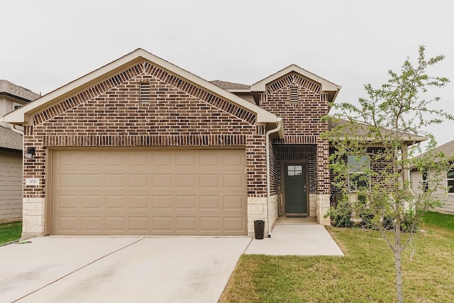 view of front property with a garage