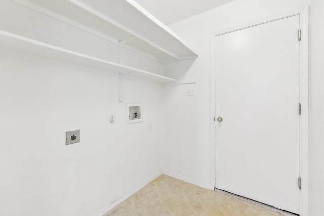 laundry area featuring hookup for an electric dryer, hookup for a washing machine, and hookup for a gas dryer