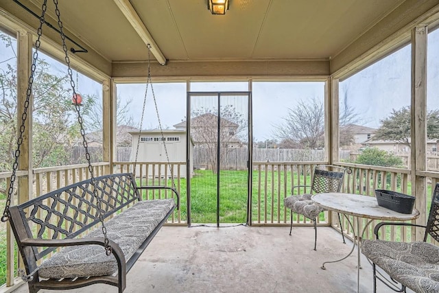 view of sunroom