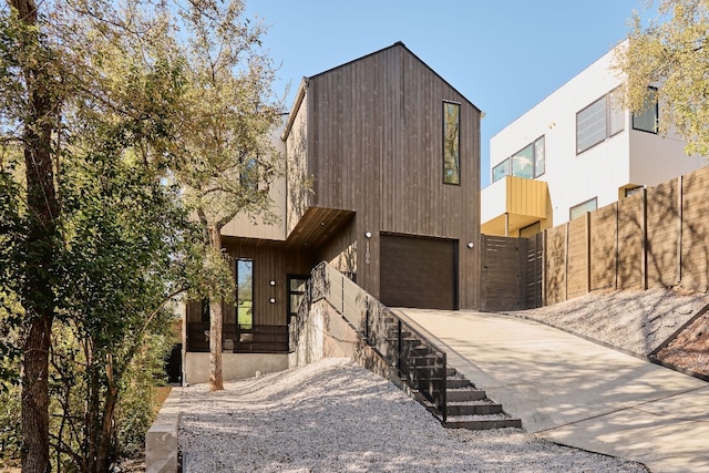 contemporary house with a garage