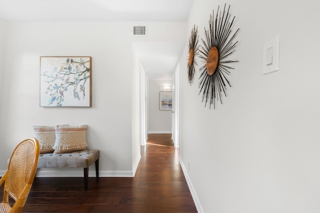 hallway featuring dark hardwood / wood-style floors