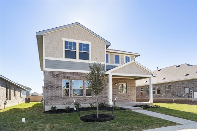 view of front facade featuring a front lawn