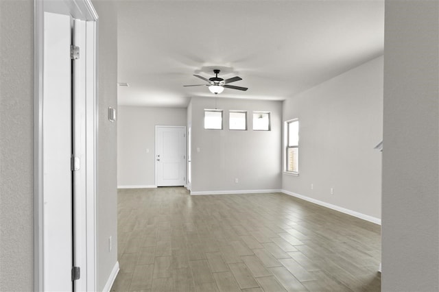 spare room with ceiling fan