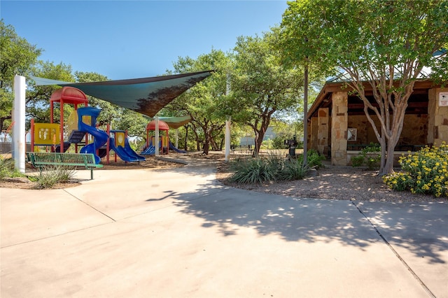 exterior space with a playground