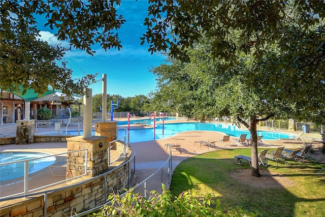 view of pool with a patio area