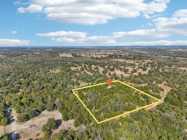 192 Carmen Hill Ln, Bastrop, TX 78602 - aerial overview of property's location with property parcel outlined