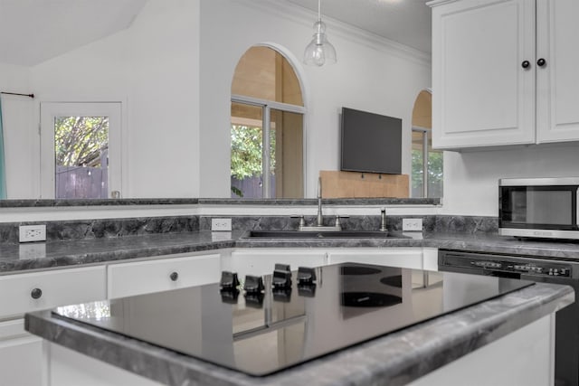 kitchen featuring white cabinetry, sink, dishwasher, and plenty of natural light