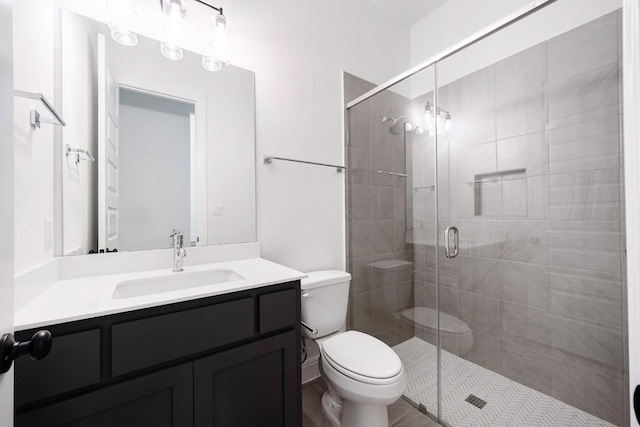 1509 Jay Wolf, Georgetown, TX 78628 - bathroom with toilet, vanity, and a stall shower
