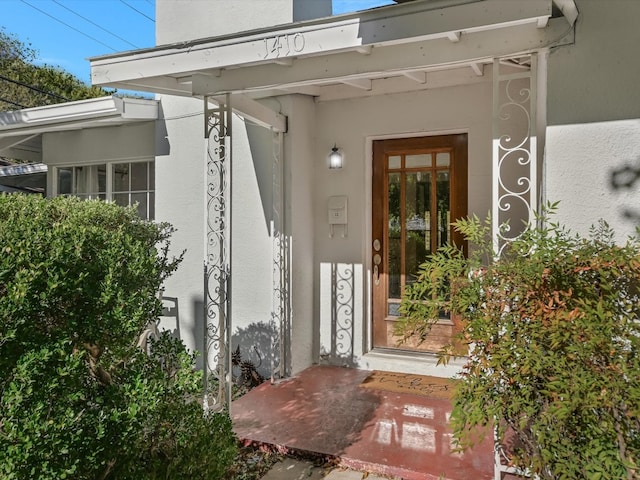 view of doorway to property