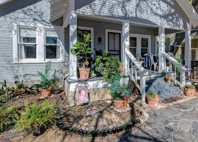 entrance to property with covered porch