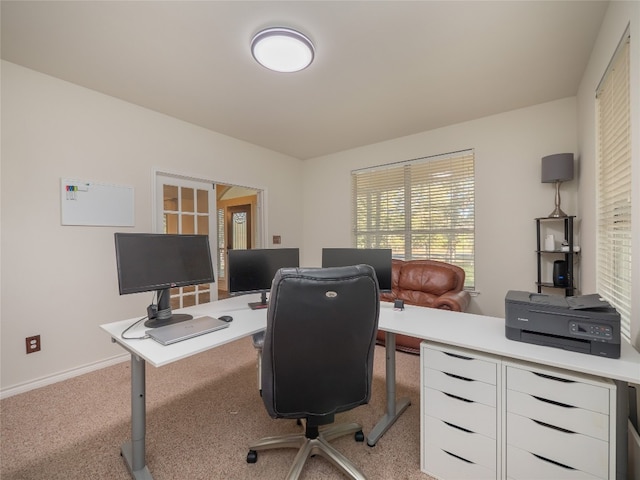 view of carpeted office