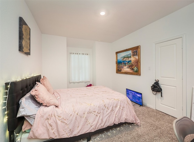 bedroom featuring carpet