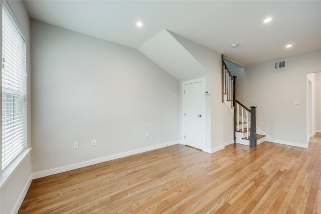 interior space with light hardwood / wood-style flooring