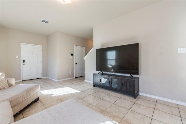 view of tiled living room