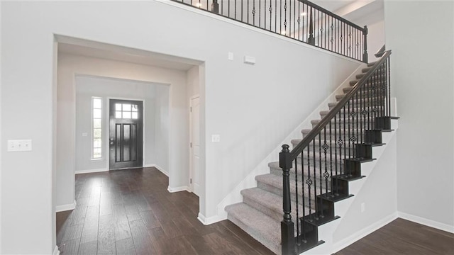 entryway featuring dark hardwood / wood-style flooring