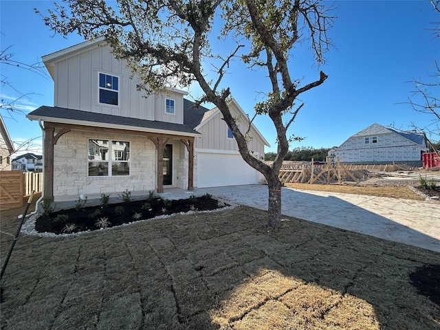 view of front facade with a garage