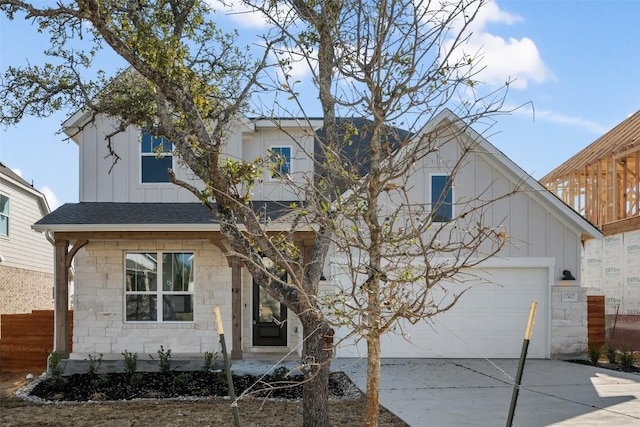 view of front of home with a garage