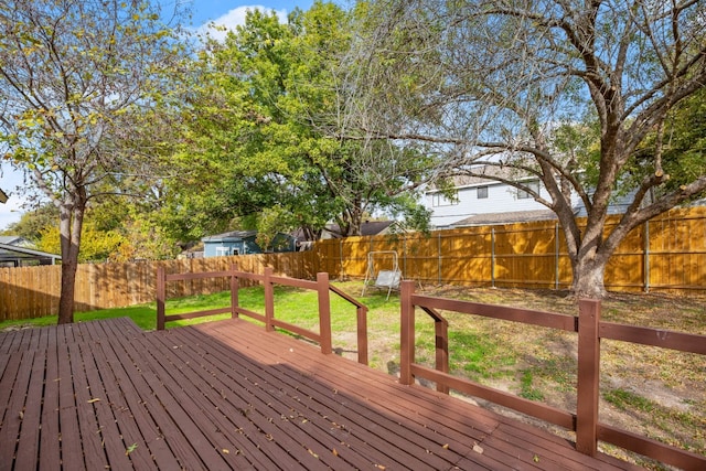 deck with a yard