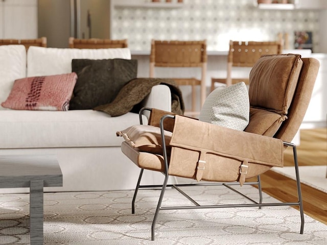 living room featuring light hardwood / wood-style floors